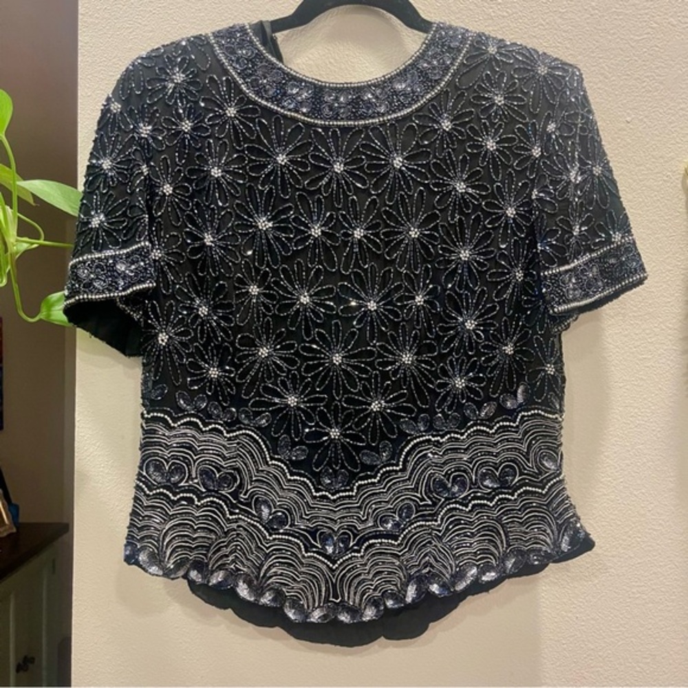 Beautiful vintage silk beaded top